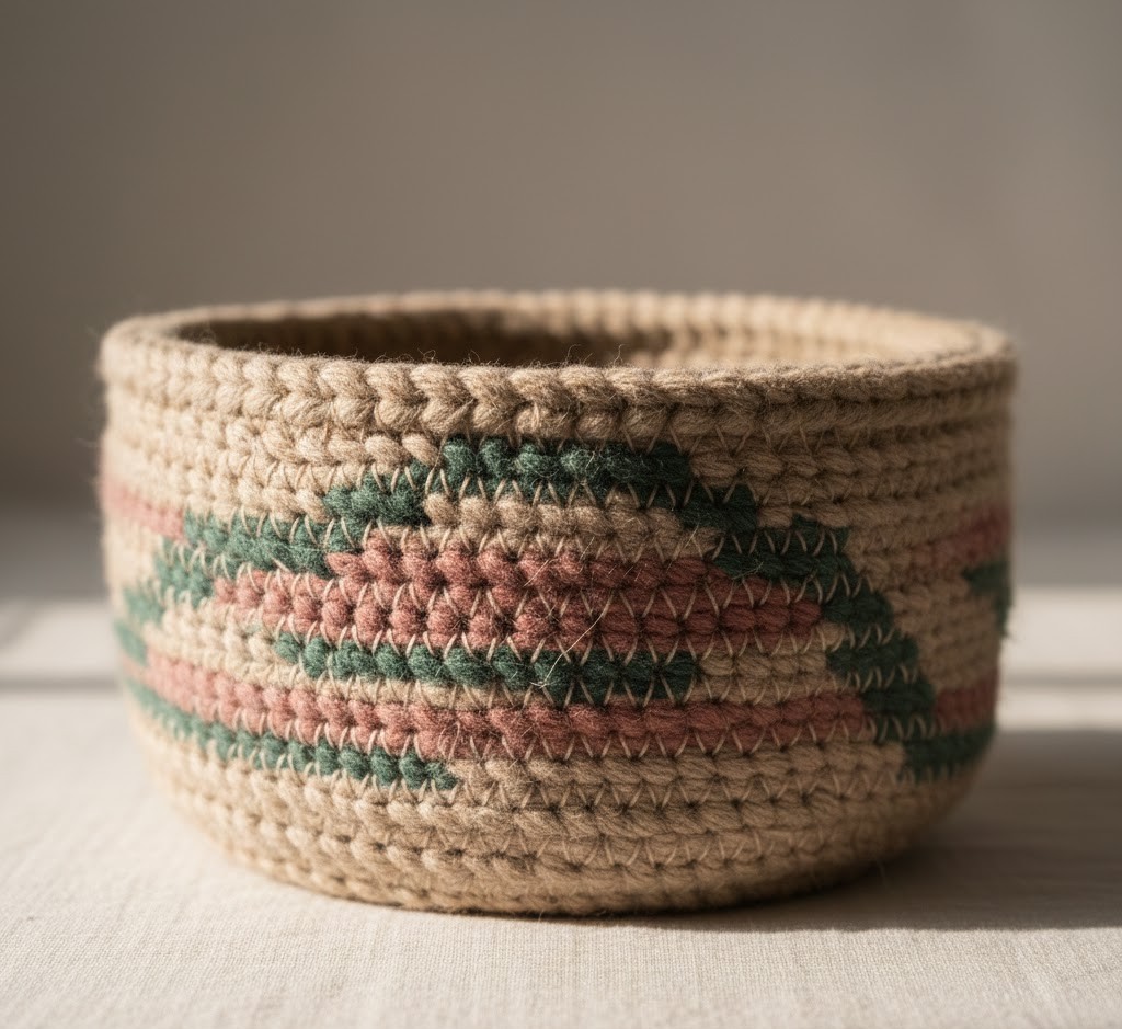 Geweven textiel mand